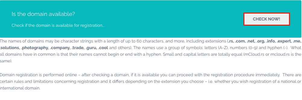 Registering a domain