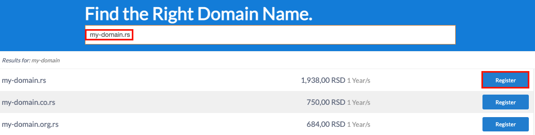 Registering a domain